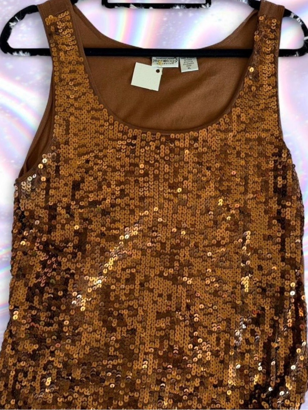 American Vintage Copper Sequin Tank Top